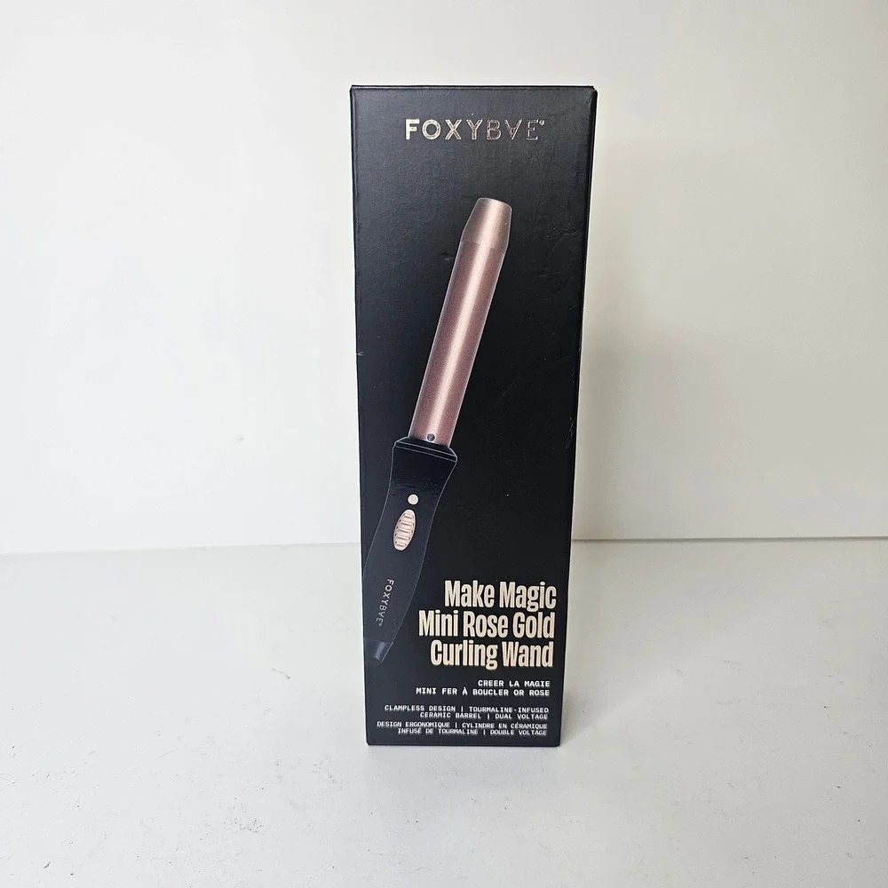 FoxyBae Make Magic Mini Rose Gold Curling Wand Tourmaline Ceramic RG-S-CLU
